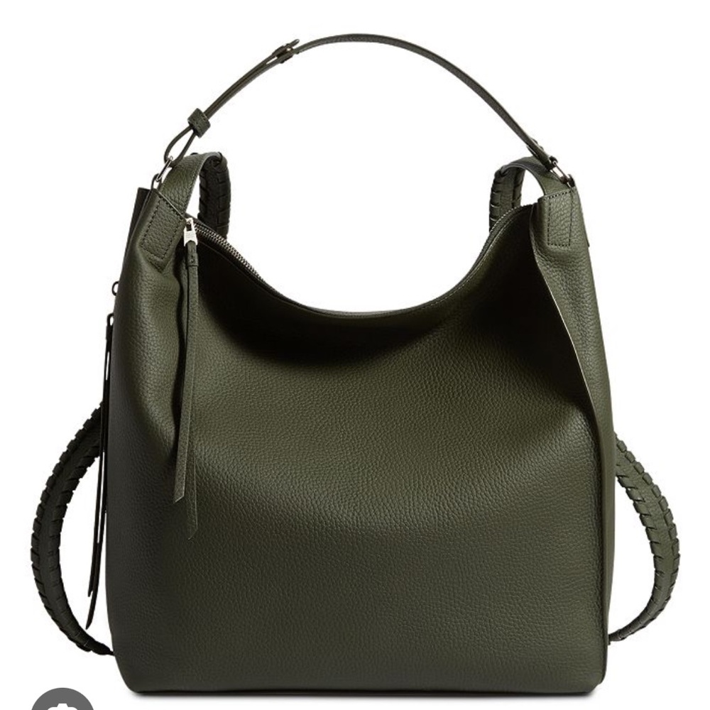New Allsaints Small Kita Leather Backpack in Khaki Green